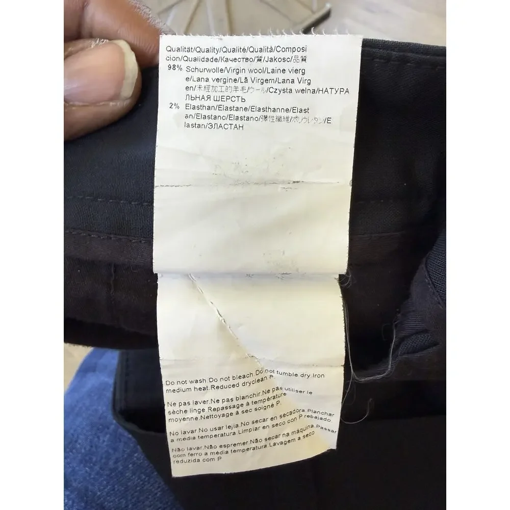 Hugo Boss 3 Button 2 Peice Wool Suit 46R Pants 38x34 Black